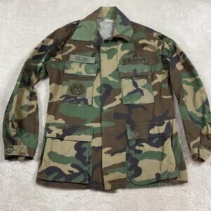 Vintage U.S. Army BDU Coat Mens M Regular Woodland Camo Field Jacket 80s